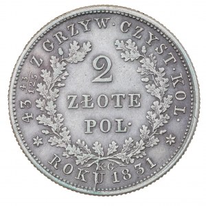 2 Polish zlotys 1831, November Uprising