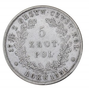 5 zloty polacchi 1831, insurrezione di novembre