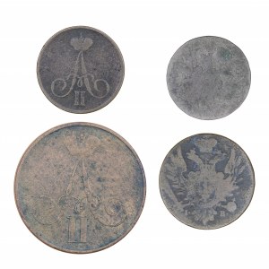 Sada 4 mincí z 19. století.