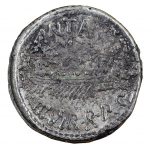 Denar 32-31 v. Chr., Fälschung, Römische Republik, Mark Anton (43-27 v. Chr.)