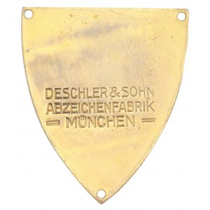 MRĄGOWO. Emaillierte Bronzetafel zur Erinnerung an die Sternfahrt 1929 und die Ostpreußische Meisterschaft in Mrągowo.