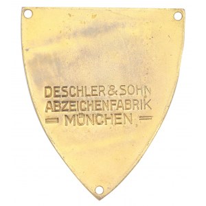 MRĄGOWO. Plaque en bronze émaillée commémorant le rallye des étoiles de 1929 et le championnat de Prusse orientale à Mrągowo.