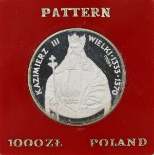 PRL. PROSPECT Silver. 1,000 zl. KAZIMIERZ III THE GREAT, 1987.