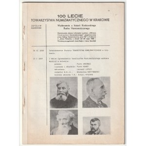 KAŁKOWSKI Zbysław. 100 ans de la Société numismatique de Cracovie.