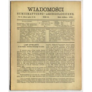 WIADOMOŚCI Numizmatyczno-Archeologiczne. T. II, n° 4 (26) : 1895