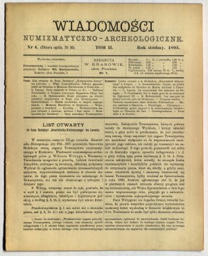 Numismatic and Archaeological NEWS. Vol. II, No. 4 (26): 1895