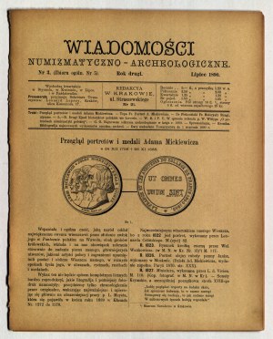 NOTIZIE Numismatiche e Archeologiche. N. 3 (5): luglio 1890.