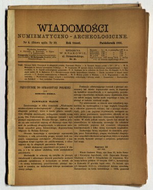 Nouvelles numismatiques et archéologiques. N° 4 (10) : octobre 1891.