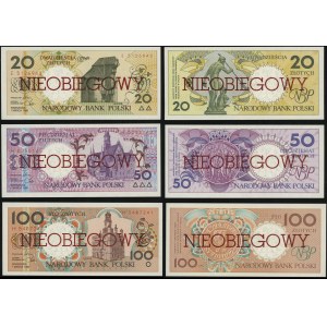 Polska, komplet obiegowych banknotów serii miasta polskie,: 1, 2, 5, 10, 20, 50, 100, 200 i 500 złotych, 1.03.1990