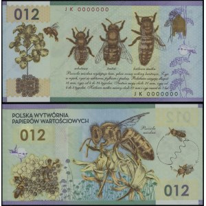 Poland, PWPW polymer test banknote - honeybee (012), 2012
