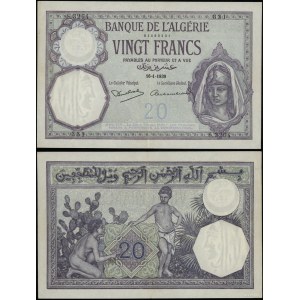 Algeria, 20 francs, 16.01.1939