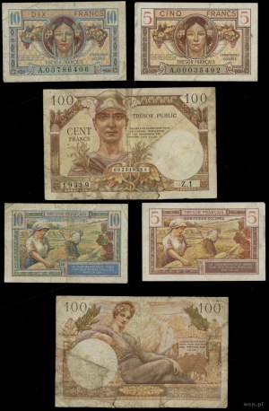 France, set of 3 banknotes, 1947-1956