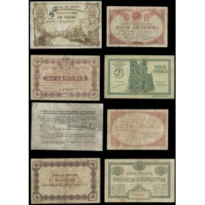 Francja, zestaw 10 banknotów francuskich, 1915-1922
