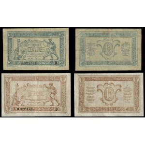 France, set: 50 centimes and 1 franc, (1917-1919)