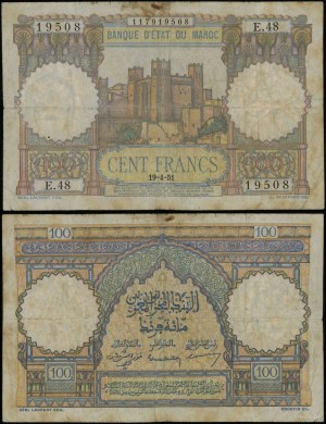 Morocco, 100 francs, 19.04.1951