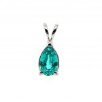 WHITE GOLD PENDANT WITH LAB GROWN TOURMALINE - PND21106