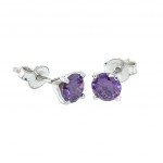 WHITE GOLD EARRINGS GOLD AND AMETHYST - ER30302+PND30305