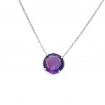 WHITE GOLD EARRINGS GOLD AND AMETHYST - ER30302+PND30305