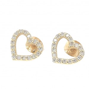 14K YELLOW GOLD EARRINGS WITH DIAMONDS - A72R