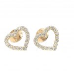 14K YELLOW GOLD EARRINGS WITH DIAMONDS - A72R
