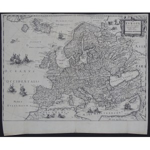 Mapa Europy Europa Partium Orbic Terrae Spacio Minima Gloria Nobilissima Corectior edita a Mattheo Meriano Merian 1635