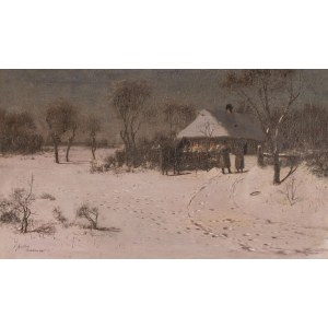 Aleksander MROCZKOWSKI, IN THE WINTER NIGHT BEFORE THE HOUSE, 1885