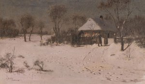 Aleksander MROCZKOWSKI, W ZIMOWĄ NOC PRZED CHATĄ, 1885