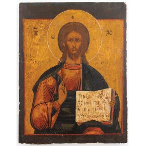 IKONA, CHRYSTUS PANTOKRATOR, Rosja, XIX w.