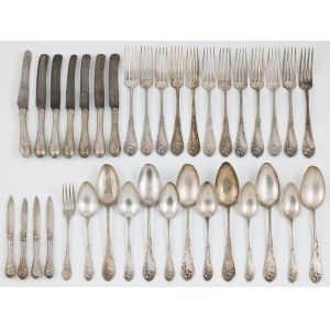 Irys (Secession) pattern cutlery, Poland, Warsaw, Fraget, ca. 1900.