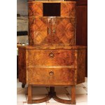 NARROW BAR IN ART DECO STYLE, Poland or Germany, circa 1930, Solid pine, walnut veneer, 180 x 122 x 74 cm.