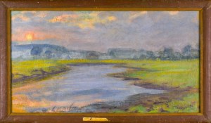Stefan PIENIĄŻEK (1913-2008), Lagoon of the Wieprz River at sunrise, 1954