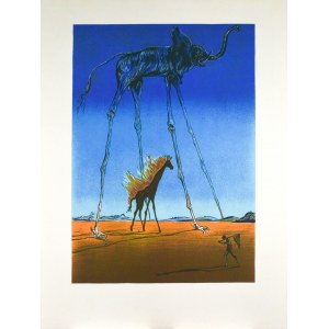 Salvador DALI (1904-1989), Płonąca żyrafa i kosmiczny słoń