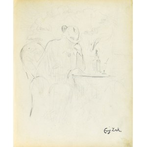 Eugene ZAK (1887-1926), Muž sedící u kavárenského stolu (Pont-Aven?)