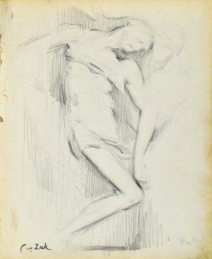 Eugeniusz ZAK (1887-1926), Szkic rzeźby - Postać Chrystusa z tzw. Piety Florenckiej Michała Anioła, 1904
