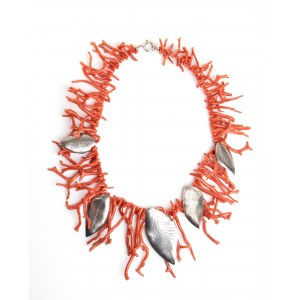 John Smith, ASCIONE: Mediterranean coral silver necklace