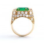 Emerald Diamond Trombino Gold ring