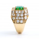 Emerald Diamond Trombino Gold ring