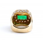 Emerald Diamond Trombino Gold ring