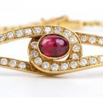 Ruby diamond gold bracelet