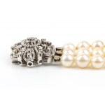 Diamond pearl gold bracelet