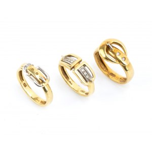 Lot of three gold rings