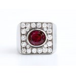 Ruby diamond gold band ring