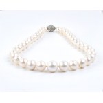 Pearl glass paste gold necklace