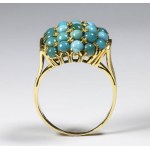 Gold turquoise band ring