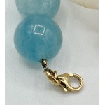 Aquamarine rock crystal pearl gold necklace