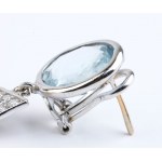 Diamond citrine quartz blue topaz drop gold earrings