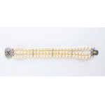 Pearl sapphire diamond gold bracelet
