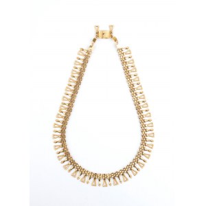 Gold necklace with geometric fringes