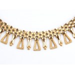 Gold necklace with geometric fringes