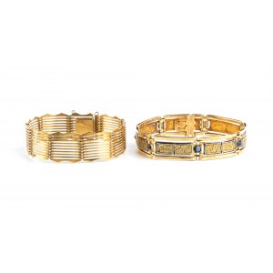 Two gold bracelet